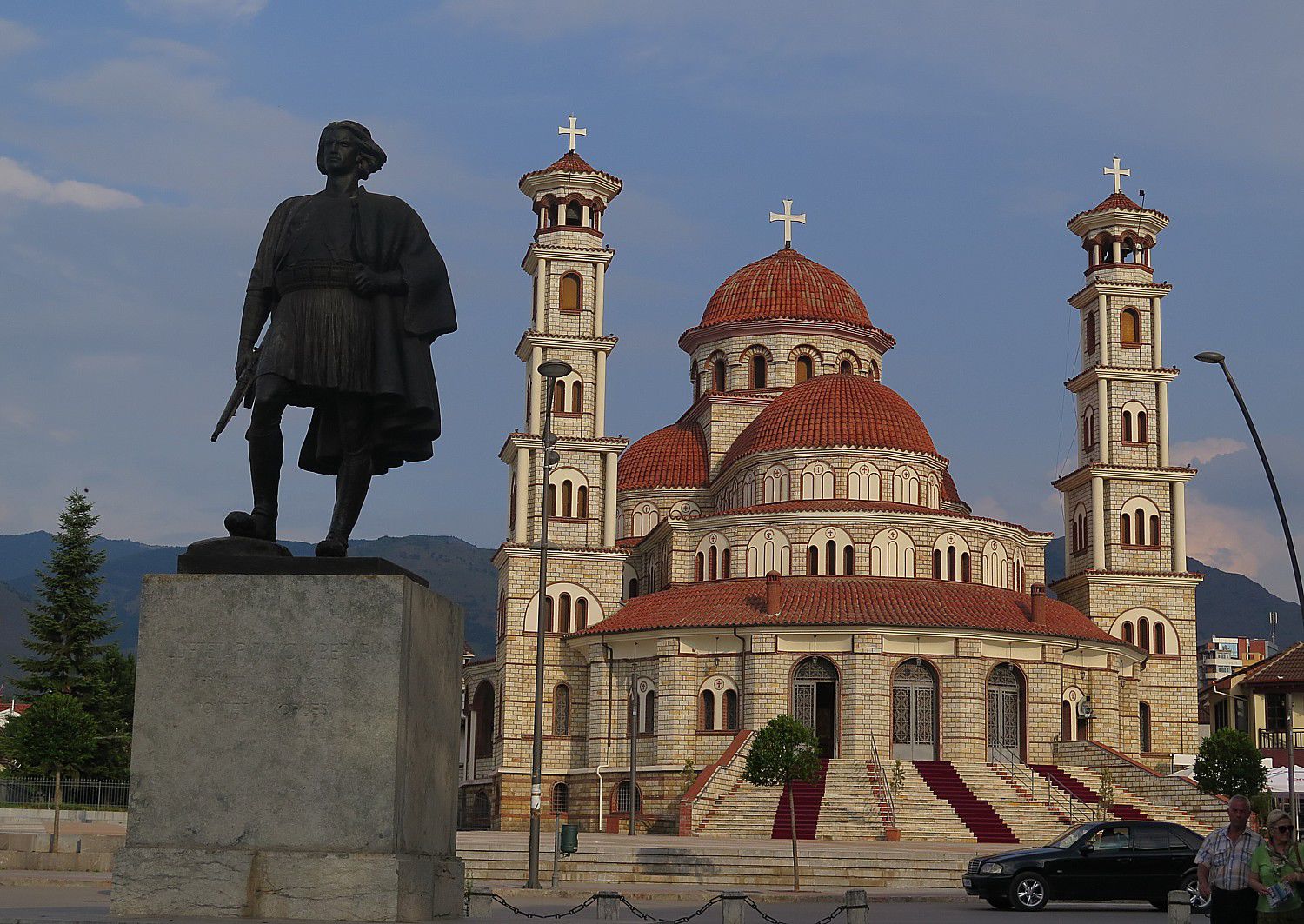 

<p></noscript>“National Hero” Monument with Resurrection Orthodox Cathedral in the heart of Korca 247 © 2016 Karen Rubin/goingplacesfarandnear.com</p>
<p>” /></p>
<div><span style=