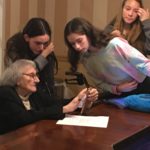 Teens involved in the Lake Success Chabad's Cyber Seniors program showed senior citizens at the Atria how to use new technology. (Photo courtesy of Lake Success Chabad)