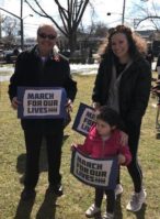 Assemblyman Anthony D’Urso with two other marchers at the Jonathan L. Ielpi Firefighters Park in Great Neck. (Photo courtesy of Assemblyman Anthony D'Urso's office)