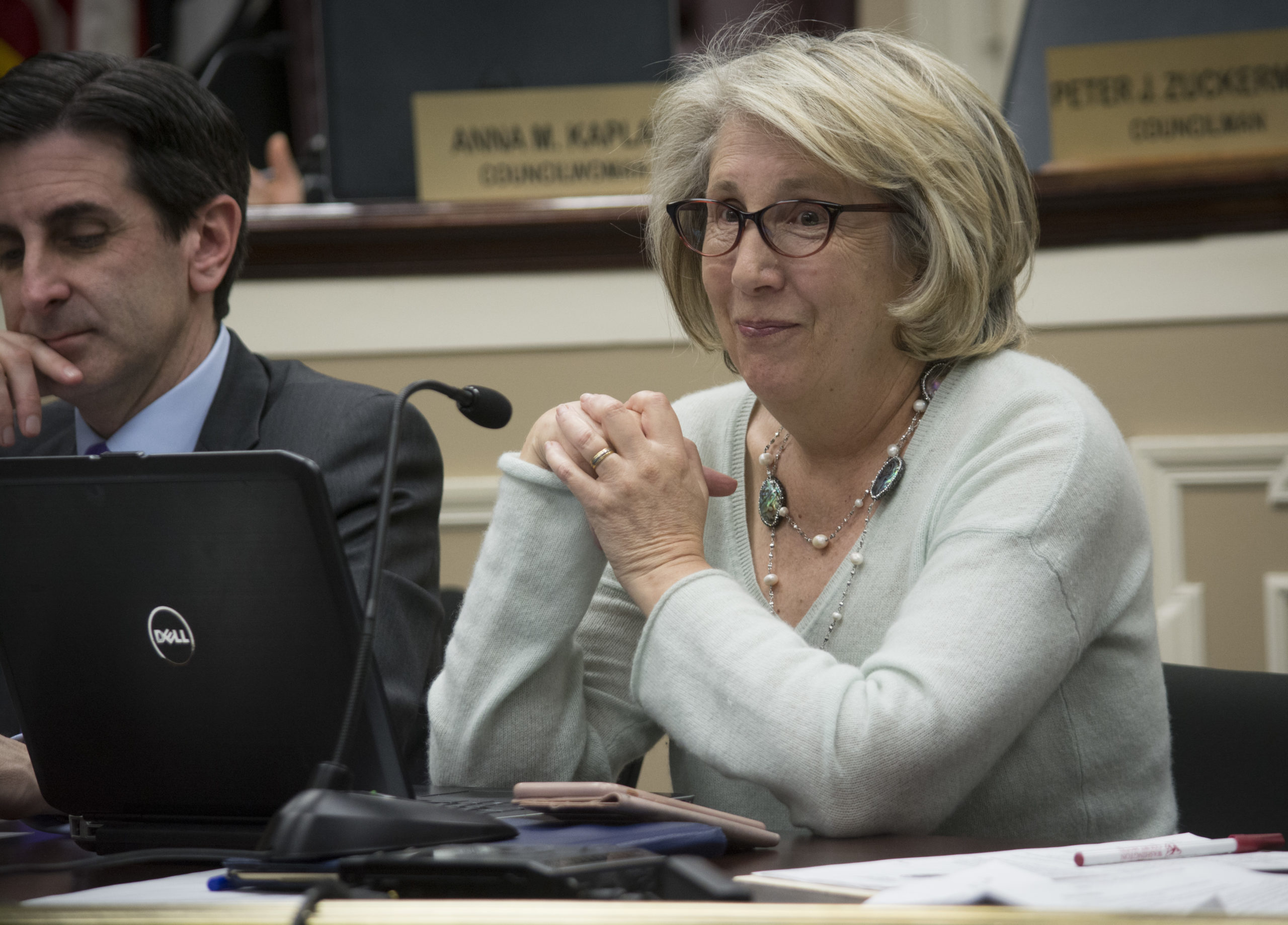 North Hempstead Town Attorney Elizabeth Botwin, as seen at a previous town board meeting. (Photo by Janelle Clausen)