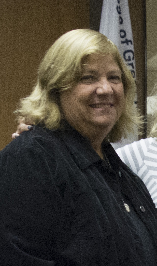 Pam Marksheid, as seen at a previous board of trustees meeting, was one of 14 village officials re-elected in the March 2018 elections. (Photo by Janelle Clausen)