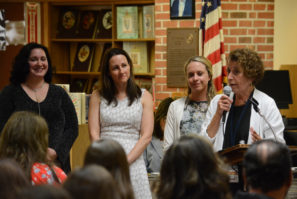 E.M. Baker School Principal Sharon Fougner shares stories about Nicole Viscomi and special education teachers Kristen Pappas and Kristin Eberhardt. (Photo by Janelle Clausen)