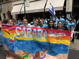 North Shore Hebrew Academy students created colorful banners celebrating Israel's 70th birthday. (Photo courtesy of North Shore Hebrew Academy)