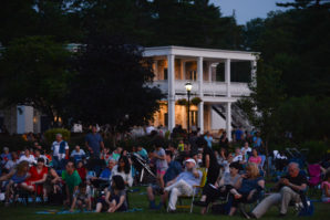 Hundreds of people gathered at Steppingstone Park, home to the George M. Cohan House, to listen to the Band of Long Island on Independence Day. (Photo by Janelle Clausen)