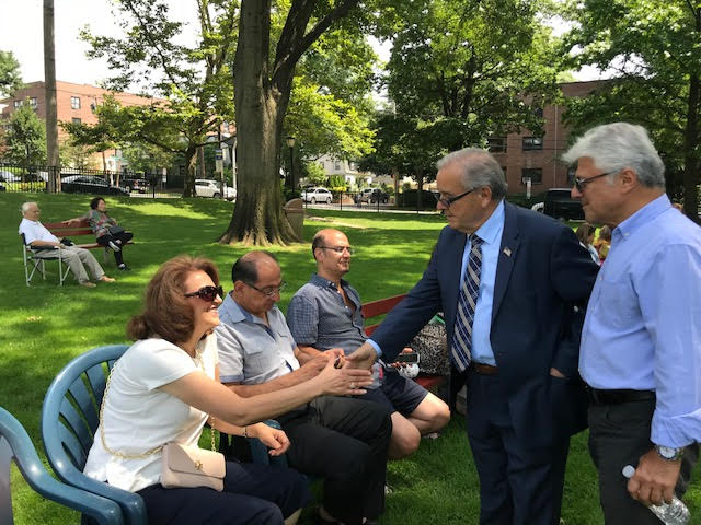 Assemblyman Anthony D’Urso greets constituents at the SHAI picnic. (Photo courtesy of Assemblyman Anthony D'Urso's office)