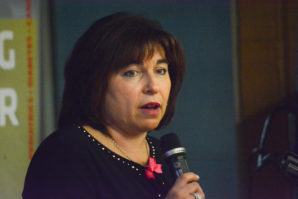 Dr. Wendy Fried-Oginski discusses breast cancer screening, diagnosis and genetic evaluation. (Photo by Janelle Clausen)
