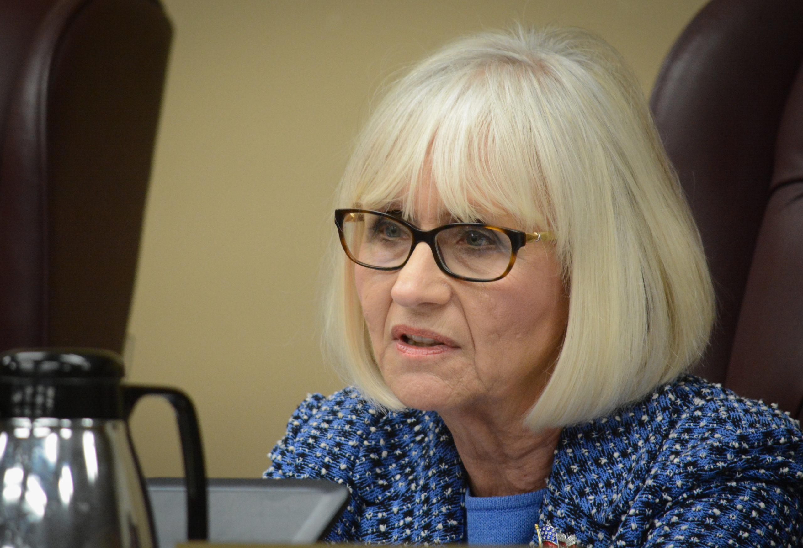 Town Supervisor Judi Bosworth and the town council voted unanimously to ban recreational marijuana sales in the town on Tuesday night. (Photo by Janelle Clausen)