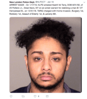The New London Police Department announced the arrest of Kashif Ali Tariq on Friday via Twitter. (Photo from New London Police Department Twitter)