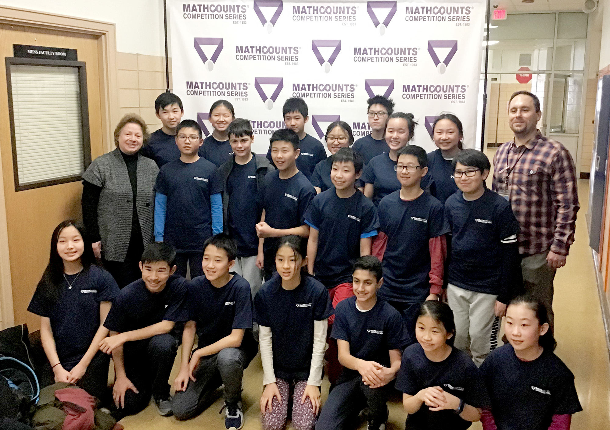 Math teams from North Middle and South Middle at the MATHCOUNTS competition at North Middle School on Feb. 2. (Photo courtesy of the Great Neck Public Schools)
