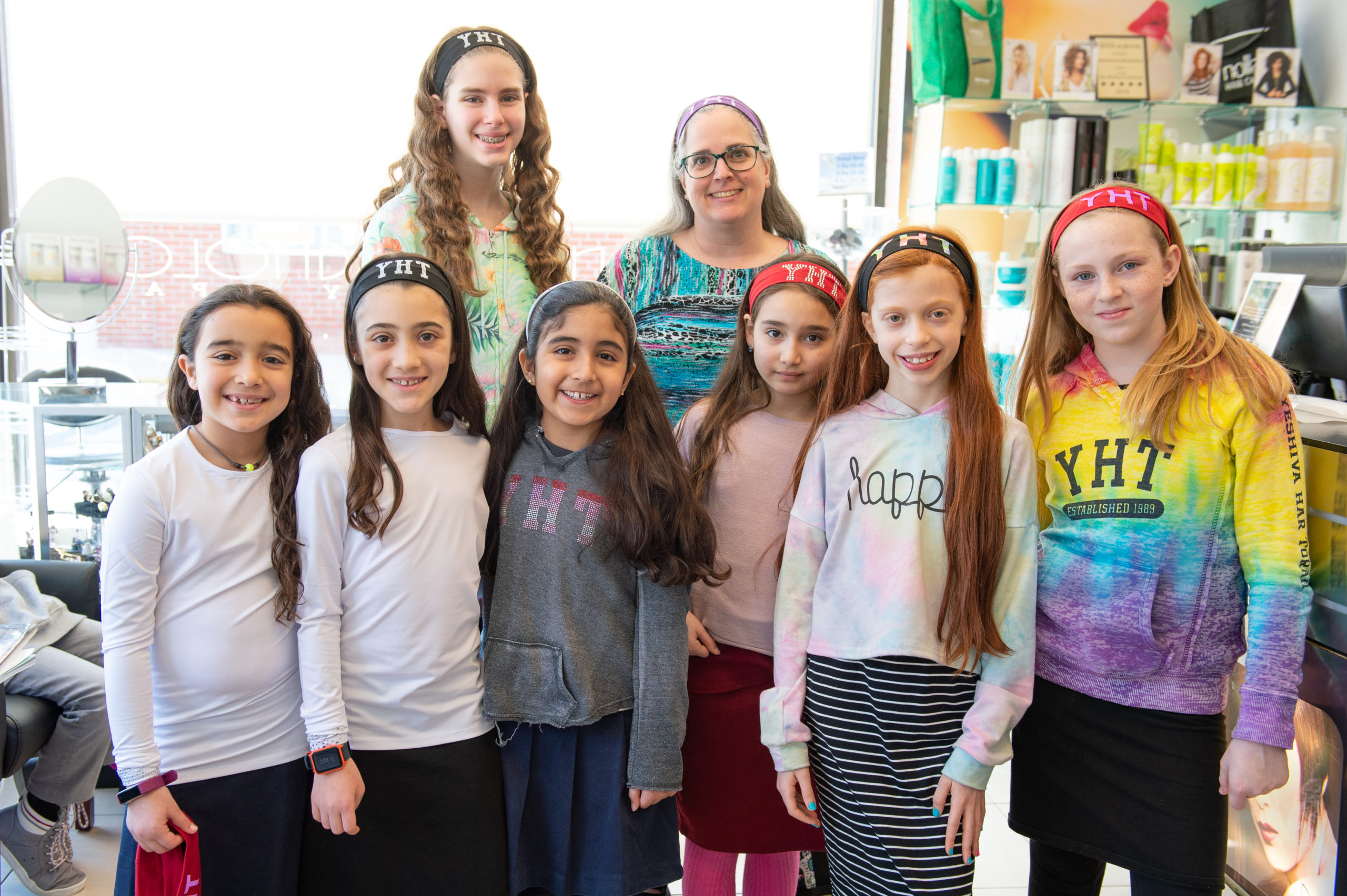 Yeshiva Har Torah held a group hair donation event on Wednesday, with students, staff and parents giving hair to an Israeli charity to make wigs for children with cancer. (Photo by Eli Schilowitz)