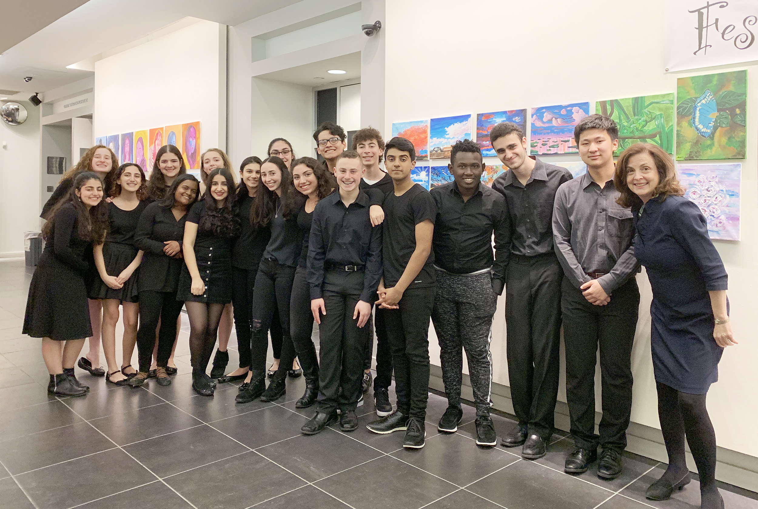 The North High A Capella Choir and Yale Whiffenpoofs performed together at the Gold Coast Arts Center. (Photo courtesy of the Great Neck Public Schools)