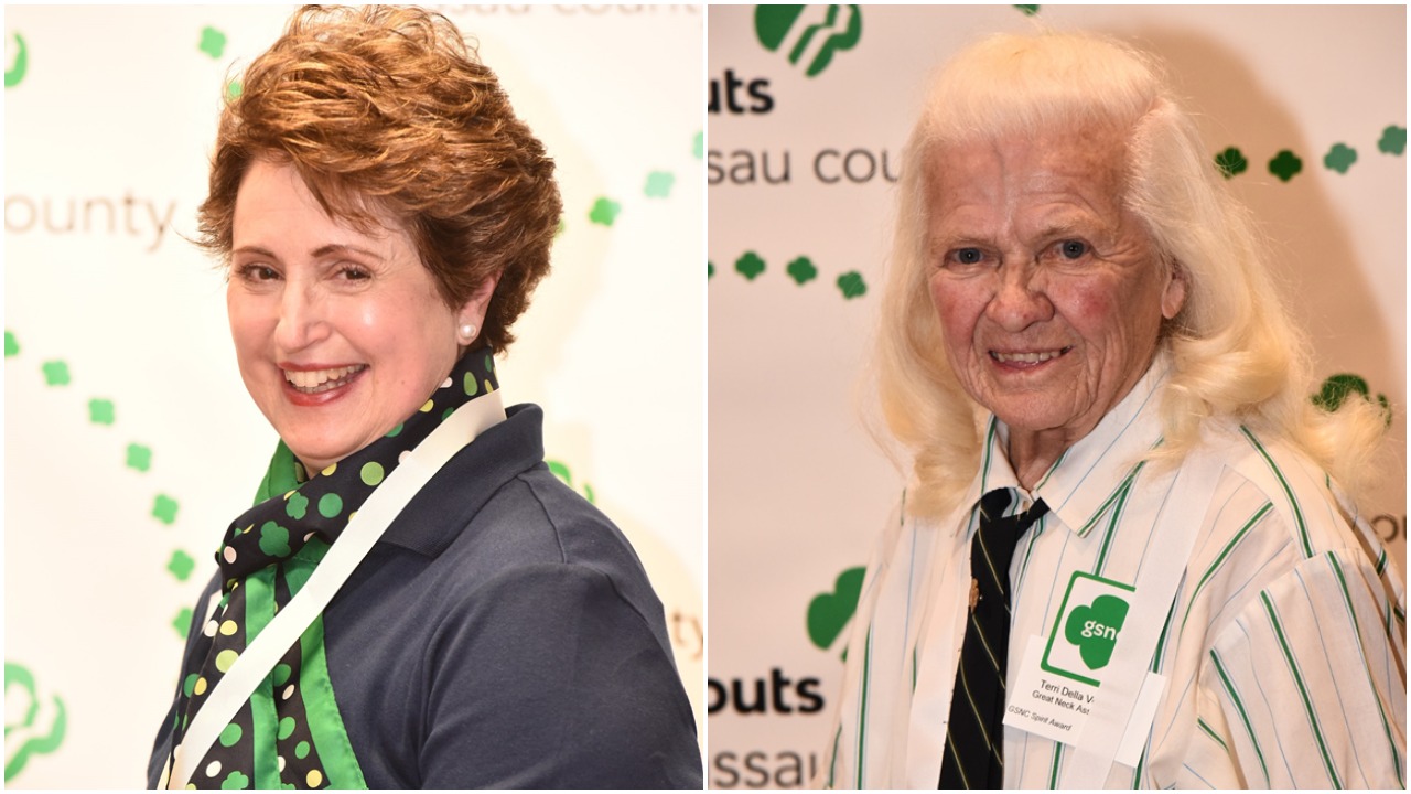 Renee de Lyon, recipient of the Appreciation Pin from Girl Scouts of Nassau County, and Terri Della Vecchia at a previous GSNC Adult Recognition ceremony, were recently honored for their service. (Photos courtesy of Girl Scouts of Nassau County)